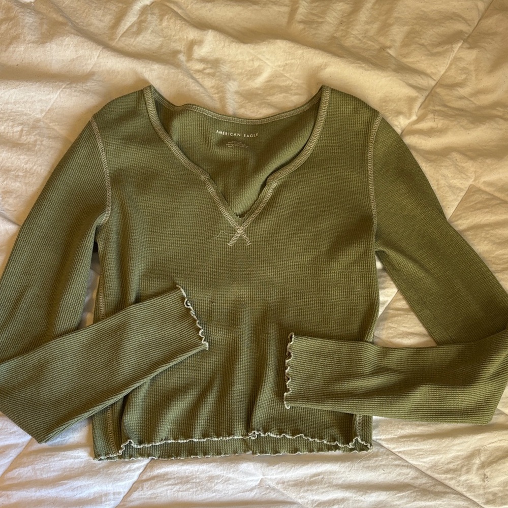 American Eagle Outfitters Sage Long Sleeve Tee